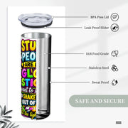 Glow Sticks - 20oz Straight Stainless Steel Tumbler with Straw（Made in USA)