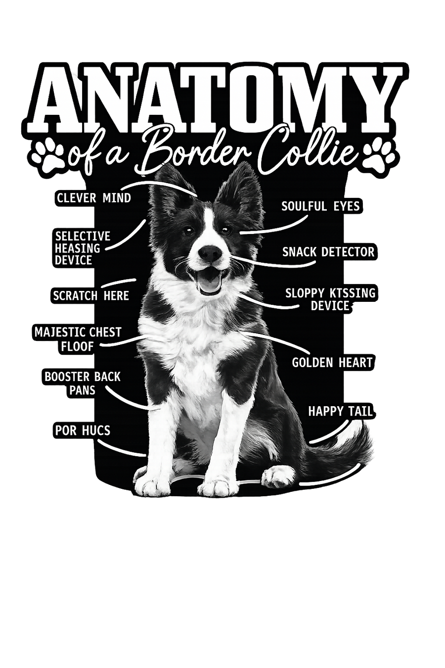 Anatomy of a Border Collie Hoodie