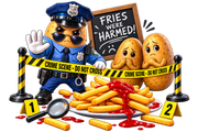 Fries Were Harmed funny french fry and potato crime scene design