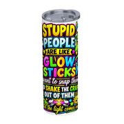 Glow Sticks - 20oz Straight Stainless Steel Tumbler with Straw（Made in USA)