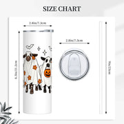 Halloween Cows 20 oz tumbler size and dimensions guide