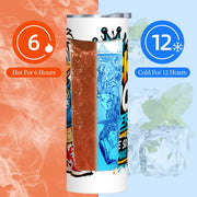 Lucky Duck Universe 20 oz tumbler with colorful duck mascot and shopping fun slogan