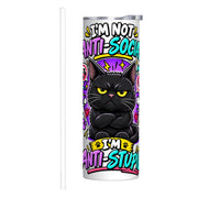 I'm Not Anti-social - 20oz Straight Stainless Steel Tumbler with Straw