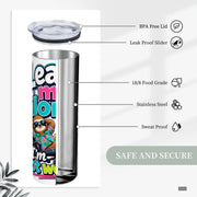 Leave Me Alone - 20oz Straight Stainless Steel Tumbler with Straw（Made in USA)
