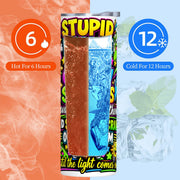 Glow Sticks - 20oz Straight Stainless Steel Tumbler with Straw（Made in USA)