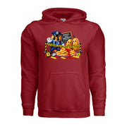 Fries Were Harmed funny french fry hoodie in antique cherry red