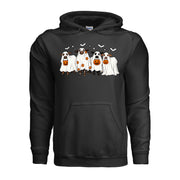 Halloween Cows funny ghost cow hoodie in black