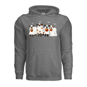 Halloween Cows funny ghost cow hoodie in graphite heather