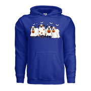 Halloween Cows funny ghost cow hoodie in royal blue