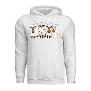 Halloween Cows funny ghost cow hoodie in white